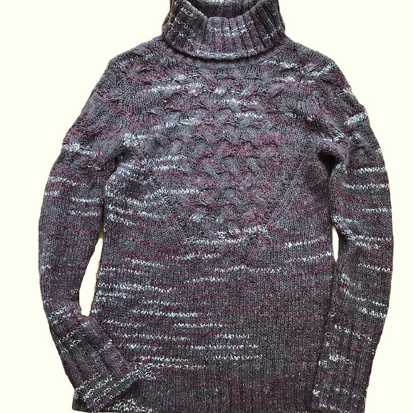 Turtle Neck Knit Sweater by Ruff Hewn Gray Purple Size Small - Picture 2 of 6